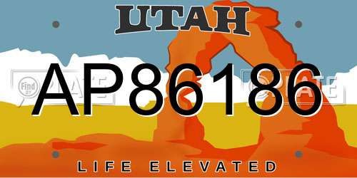 AP86186 Utah License Plate