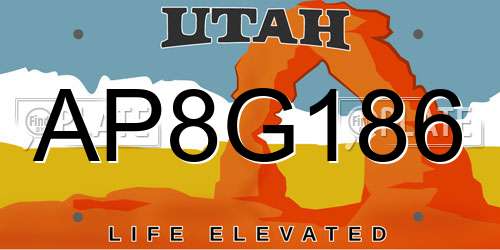AP8G186 Utah License Plate