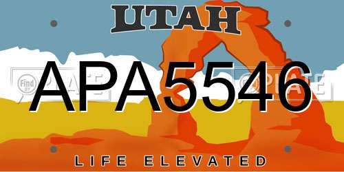 APA5546 Utah License Plate