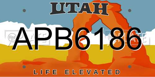 APB6186 Utah License Plate