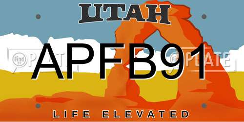 APFB91 Utah License Plate