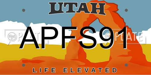 APFS91 Utah License Plate