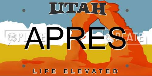 APRES Utah License Plate