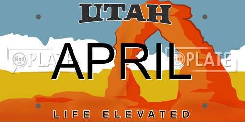 APRIL Utah License Plate