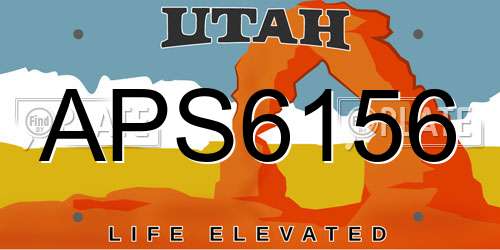 APS6156 Utah License Plate