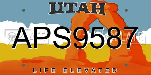 APS9587 Utah License Plate