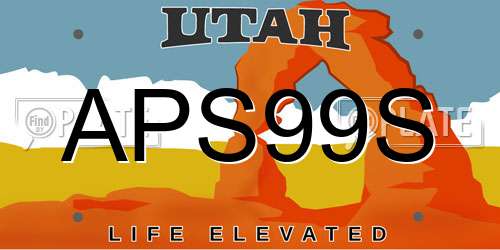 APS99S Utah License Plate