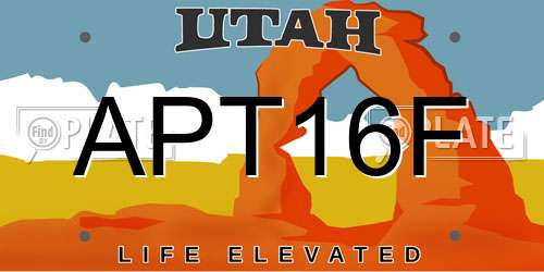 APT16F Utah License Plate