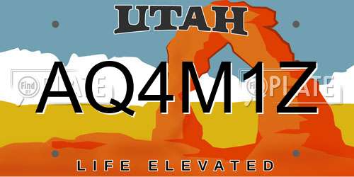 AQ4M1Z Utah License Plate