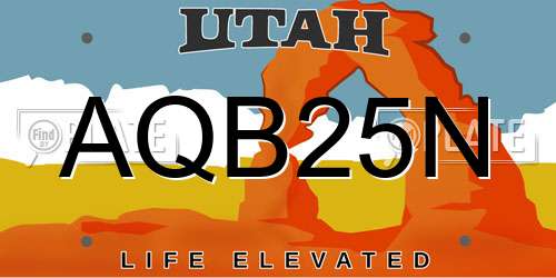 AQB25N Utah License Plate