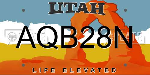 AQB28N Utah License Plate