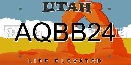 AQBB24 Utah License Plate