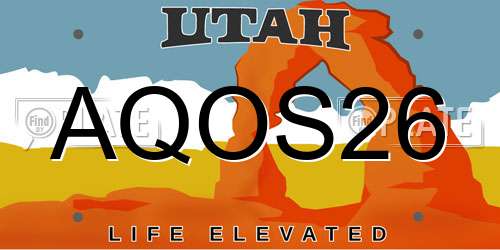 AQOS26 Utah License Plate