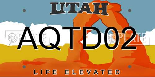 AQTD02 Utah License Plate