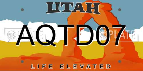 AQTD07 Utah License Plate