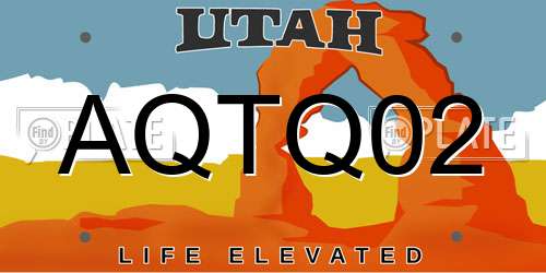 AQTQ02 Utah License Plate