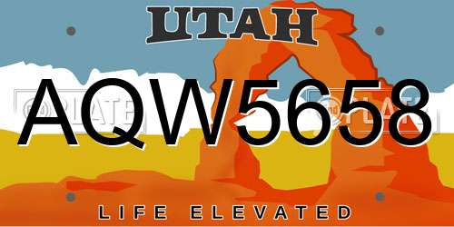 AQW5658 Utah License Plate