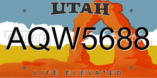 AQW5688 Utah License Plate