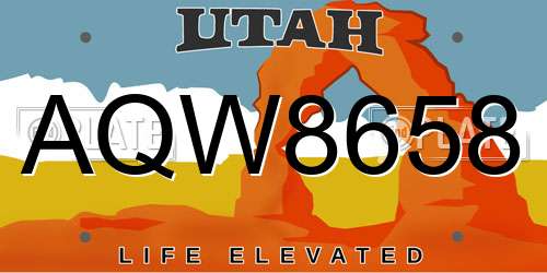 AQW8658 Utah License Plate