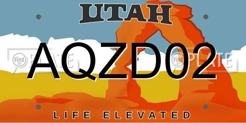 AQZD02 Utah License Plate