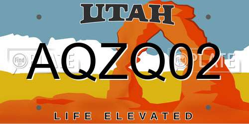 AQZQ02 Utah License Plate