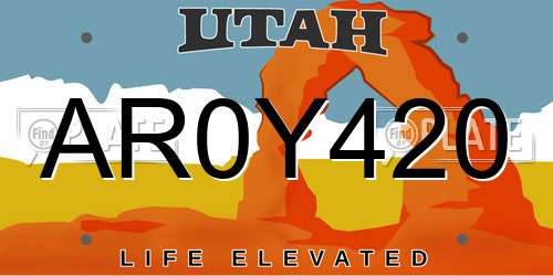 AR0Y420 Utah License Plate