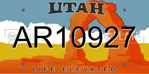 AR10927 Utah License Plate