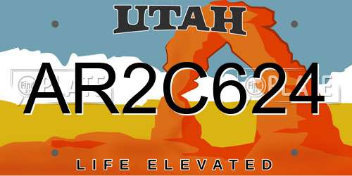 AR2C624 Utah License Plate