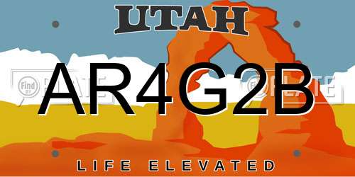 AR4G2B Utah License Plate