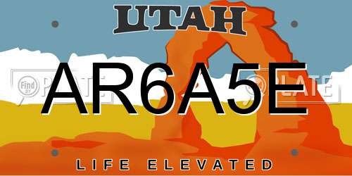 AR6A5E Utah License Plate