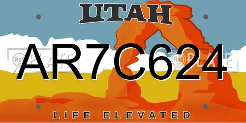 AR7C624 Utah License Plate