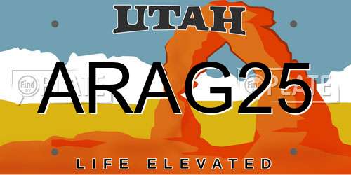 ARAG25 Utah License Plate