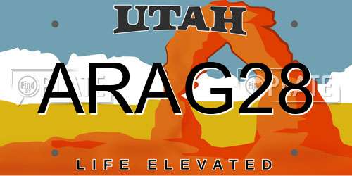 ARAG28 Utah License Plate