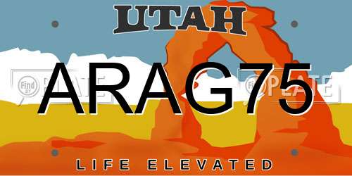 ARAG75 Utah License Plate