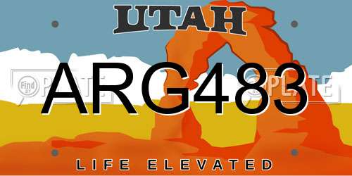 ARG483 Utah License Plate
