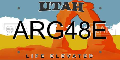 ARG48E Utah License Plate