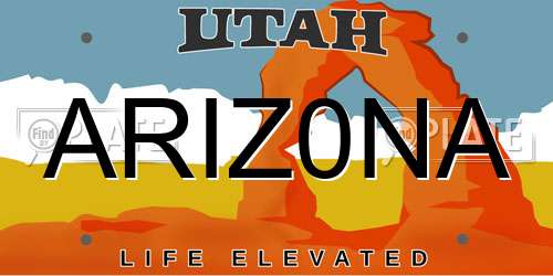 ARIZ0NA Utah License Plate
