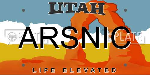 ARSNIC Utah License Plate