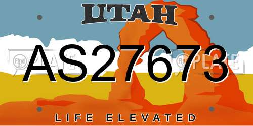 AS27673 Utah License Plate