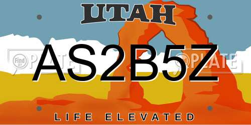 AS2B5Z Utah License Plate
