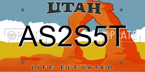 AS2S5T Utah License Plate