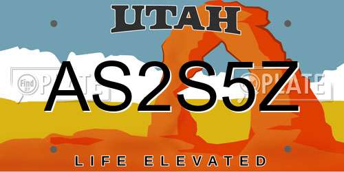 AS2S5Z Utah License Plate