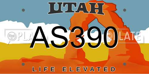 AS390 Utah License Plate