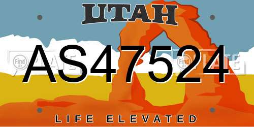 AS47524 Utah License Plate