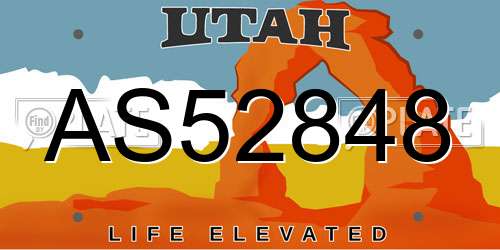 AS52848 Utah License Plate