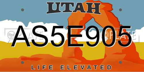 AS5E905 Utah License Plate