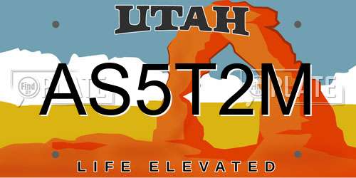 AS5T2M Utah License Plate