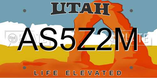 AS5Z2M Utah License Plate