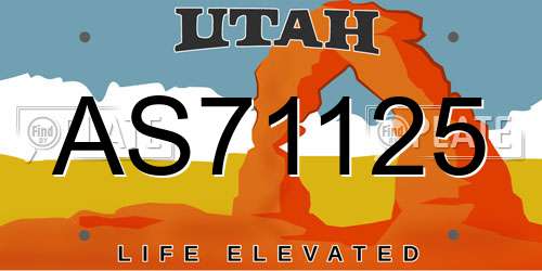 AS71125 Utah License Plate