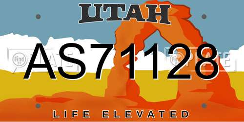 AS71128 Utah License Plate